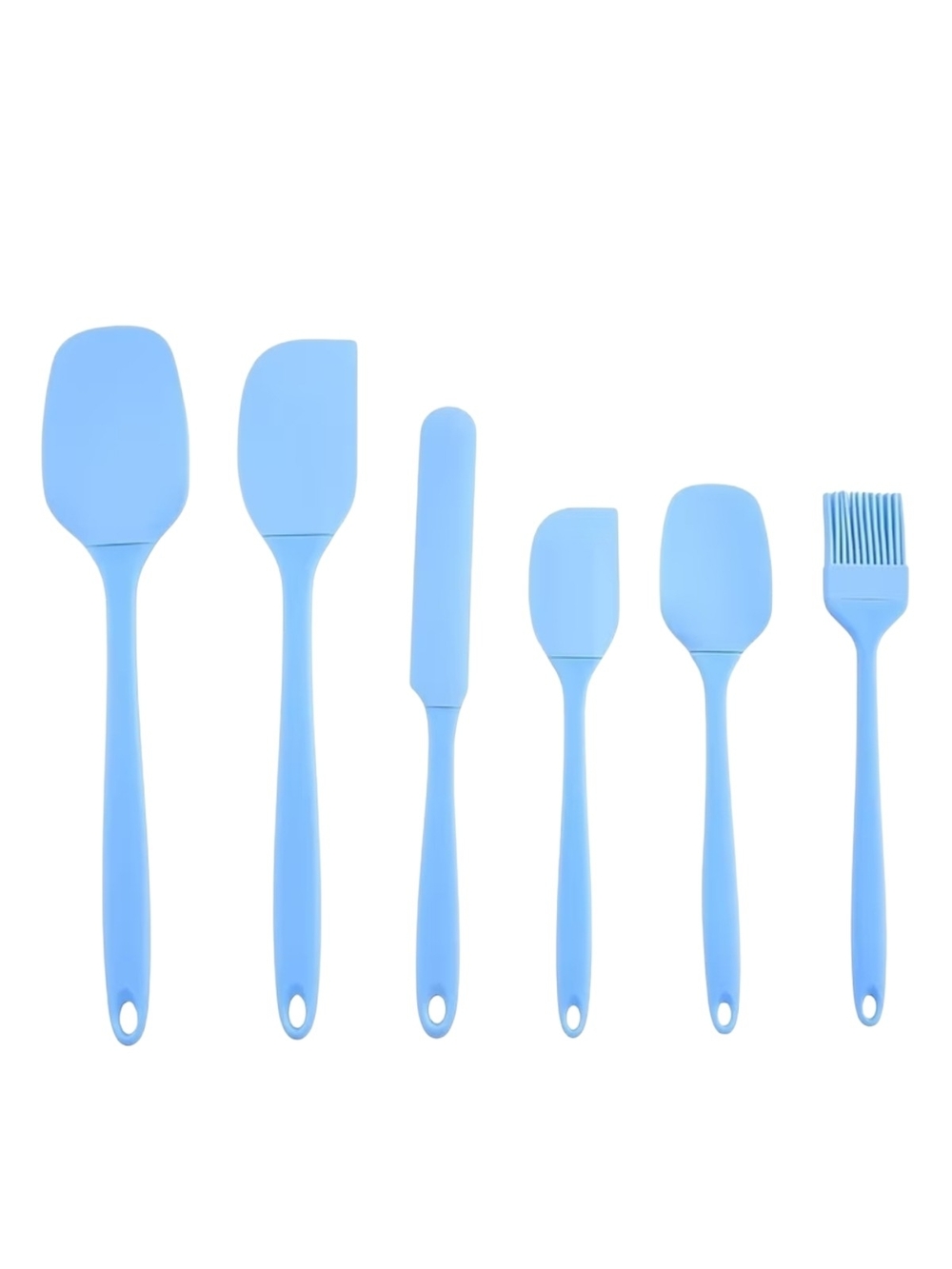 🆕 NWT 6-Piece Pastel Blue Silicone Kitchen Utensils Spatula Set ✨